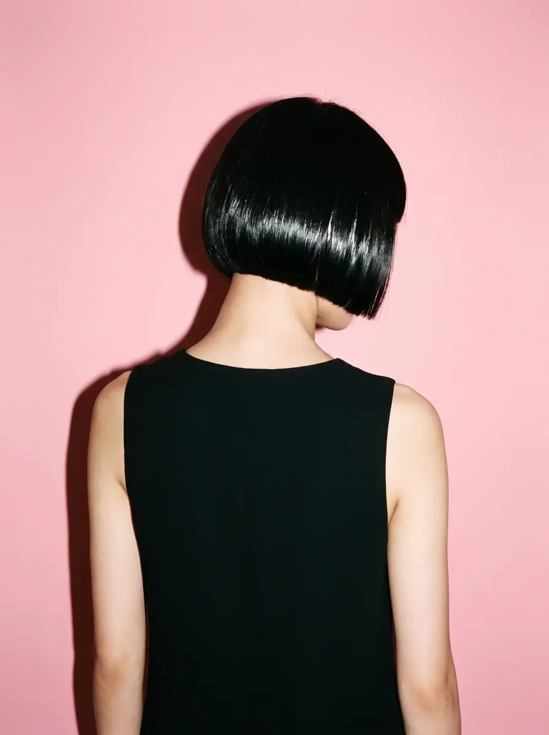 The same bob from behind, showing a perfectly level line at the nape.